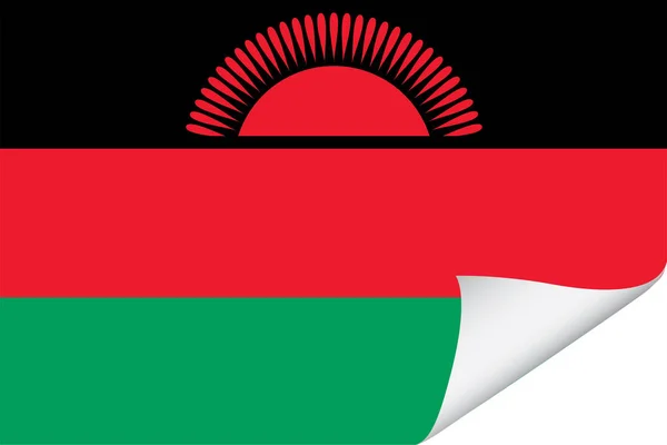 Bandiera Illustrata Paese Del Malawi — Vettoriale Stock