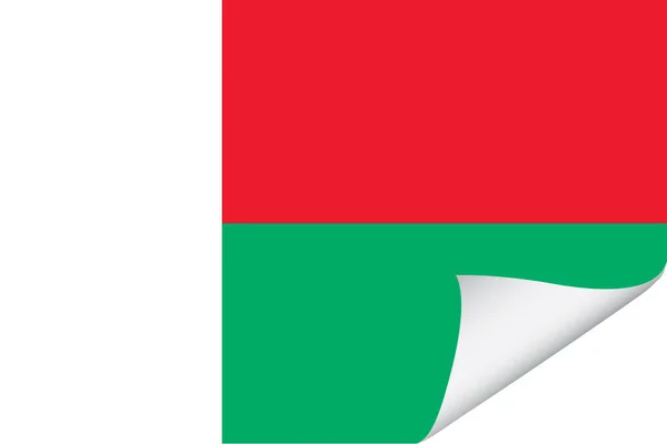 Bandera Ilustrada Del País Madagascar — Archivo Imágenes Vectoriales