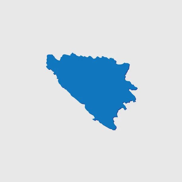 Forme Pays Illustré Bleu Avec Ombre Bosnie — Image vectorielle