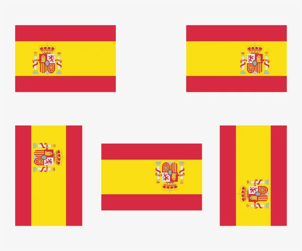 Illusztrált Ország Lobogó Tükrözött Forgatott Spanyolország — Stock Vector