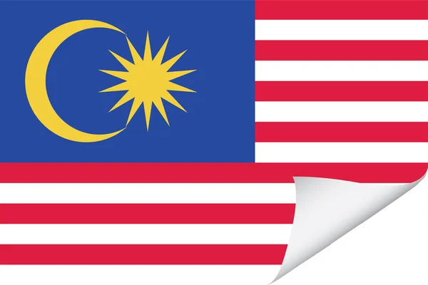 Malezya Ülkesi Için Resimli Bayrak — Stok Vektör