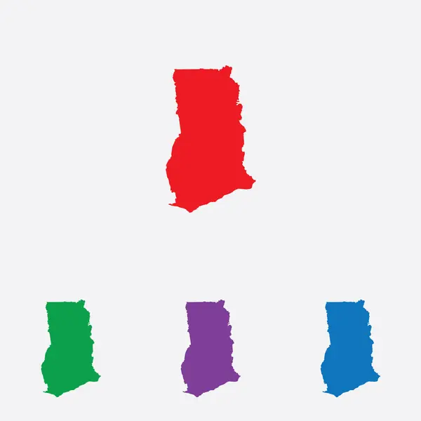 Illustration Vectorielle Forme Pays Multicolore Ghana — Image vectorielle