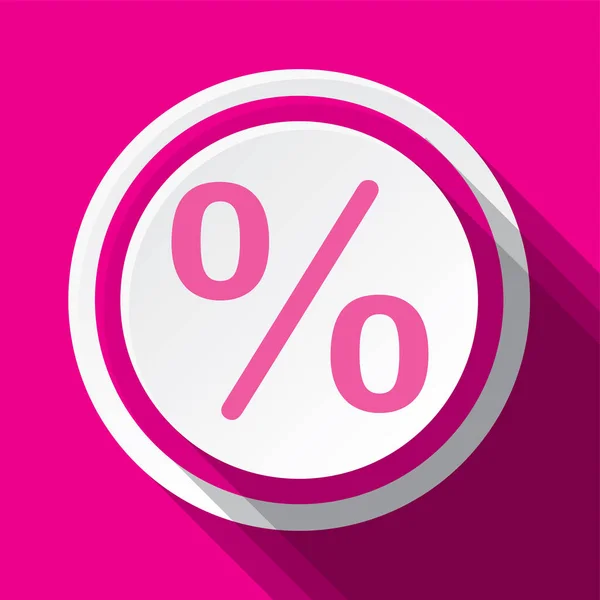 Rosa Redondo Vector Icono Diseño Porcentaje — Vector de stock