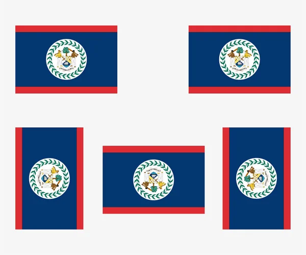 Bandera País Ilustrada Reflejada Rotada Belice — Vector de stock
