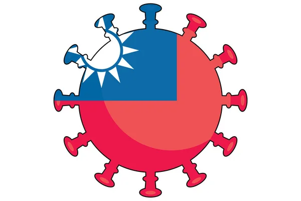 Drapeau Virus Illustré Pour Pays Taiwan — Image vectorielle