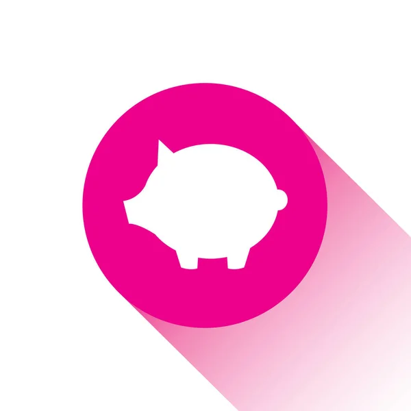 Icône Vectorielle Rose Bouton Piggy Bank — Image vectorielle