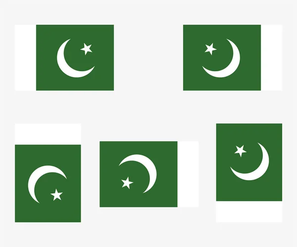 Illustreret Land Flag Reflekteret Roteret Pakistan – Stock-vektor