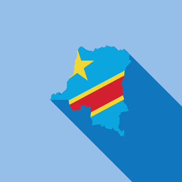 Zarysowana Flaga Kraju Wint Wypełnić Ilustrację Wektora Demokratyczna Republika Konga — Wektor stockowy