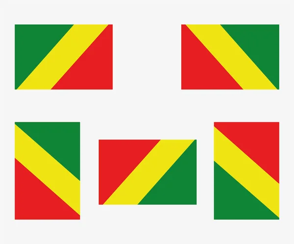 Bandera País Ilustrada Reflejada Girada Del Congo — Vector de stock