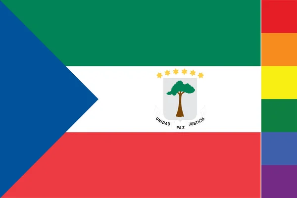 Ілюстрований Прапор Країни Екваторіальної Гвінеї — стоковий вектор