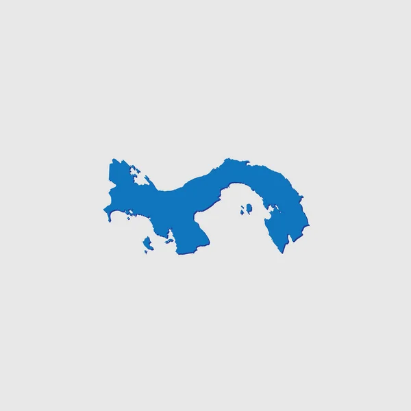 パナマの影を持つ青のイラスト付きカントリーシェイプ — ストックベクタ