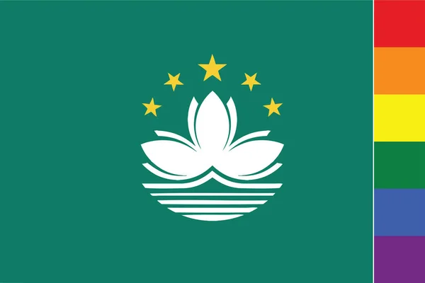 Εικονογραφημένη Σημαία Για Χώρα Του Μακάο — Διανυσματικό Αρχείο