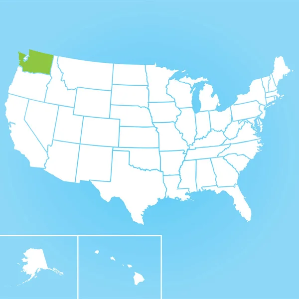 Mapa Vectorial Del Estado Washington — Archivo Imágenes Vectoriales