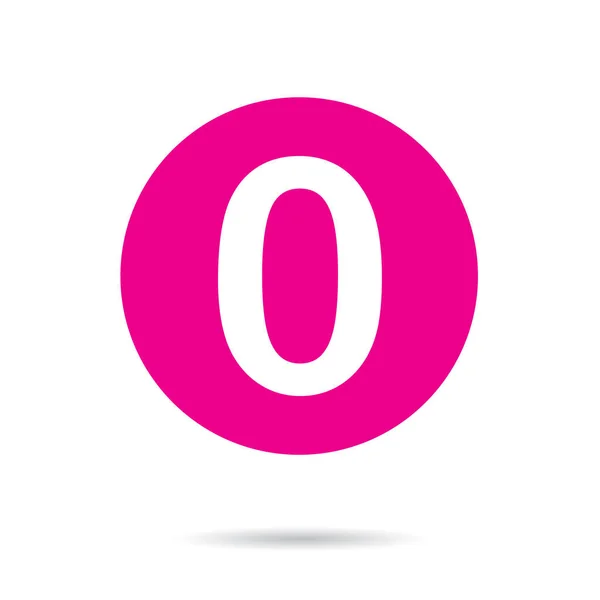 Pinkfarbenes Vektorsymbol Oder Taste Der Zahl — Stockvektor