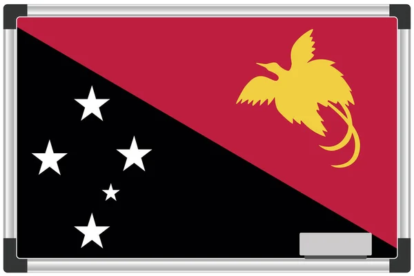 Illustrierte Flagge Auf Einem Whiteboard Für Das Land Papua Neuguinea — Stockvektor