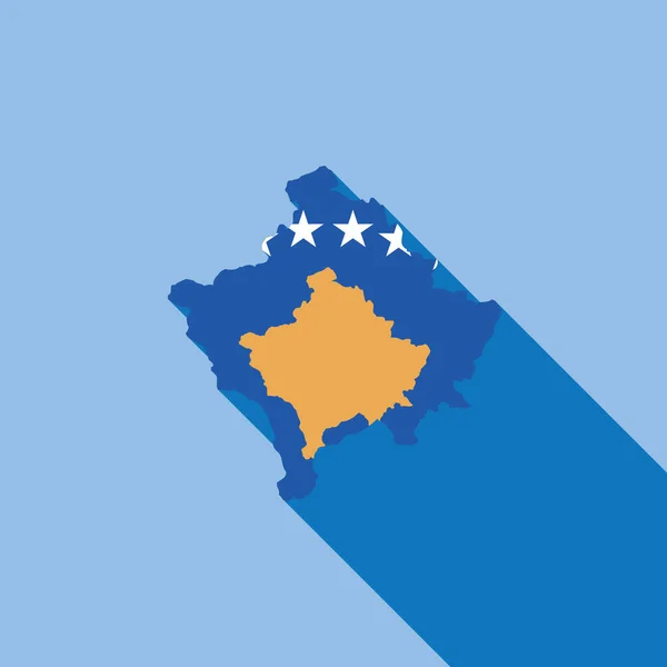 Özetlenmiş Ülke Bayrağı Vektör Illüstrasyonunu Dolduruyor Kosova — Stok Vektör