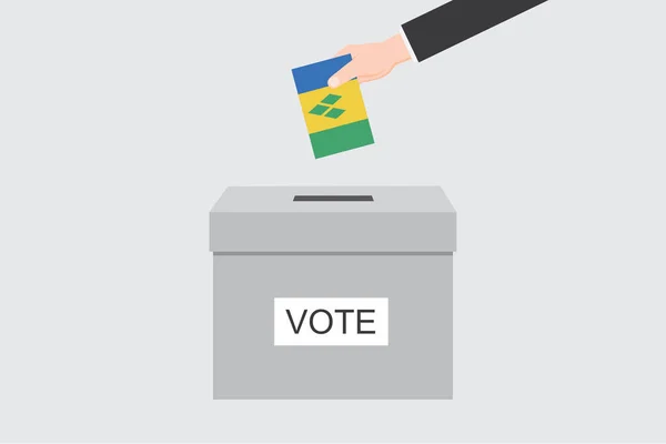 Wahlurne Mit Illustrierter Flagge Für Das Land Saint Vincents Und — Stockvektor