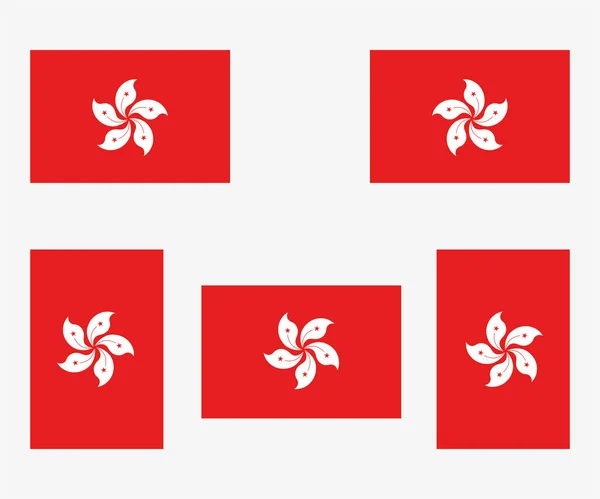 Illustrated Country Flag Reflected Rotated Hong Kong — Stock Vector