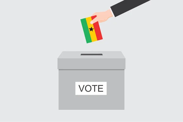Stanowisko Głosowania Ilustrowaną Flagą Dla Kraju Ghana — Wektor stockowy