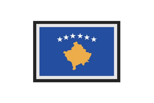 Ilustración Vectorial Del Pabellón Kosovo — Vector de stock