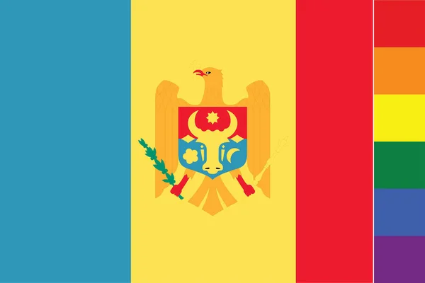 Afgebeelde Vlag Voor Het Land Moldavië — Stockvector