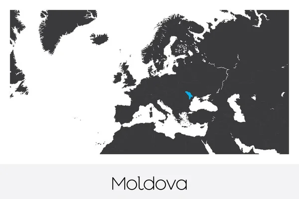 Ilustrovaný Tvar Země Moldavska — Stockový vektor