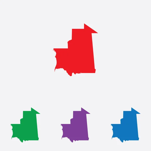 Veelkleurige Country Shape Vector Illustratie Mauritanië — Stockvector