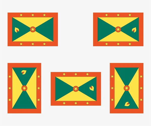 Bandeira Ilustrada País Refletida Girada Granada —  Vetores de Stock