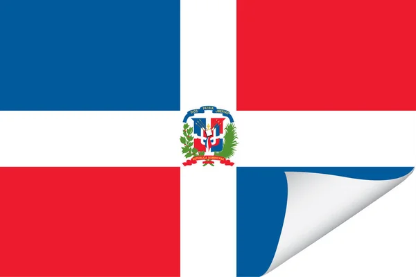 Illustrated Flag Country Dominican Republic — Stock Vector