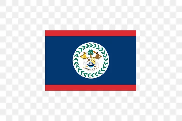 Vector Illustratie Van Vlag Transparante Achtergrond Belize — Stockvector