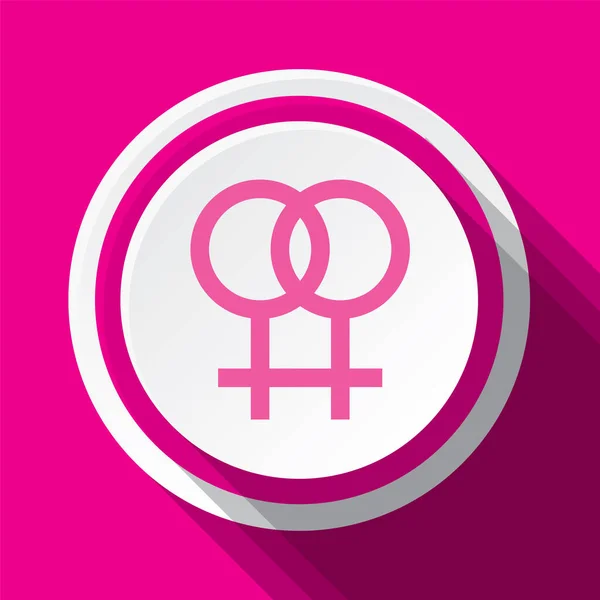 분홍색둥근 아이콘 성별의 디자인 — 스톡 벡터