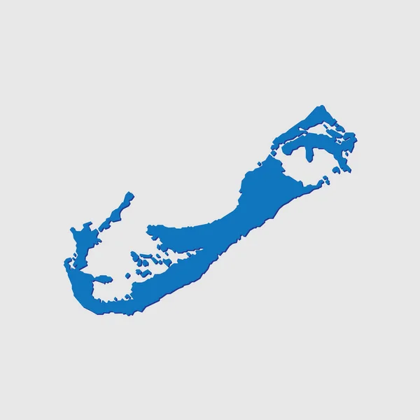 Niebieski Ilustrowany Kształt Kraju Cieniem Bermudów — Wektor stockowy