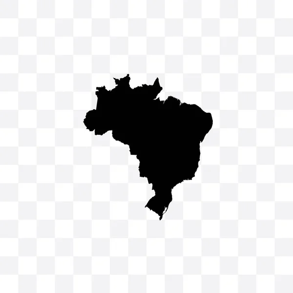Μαύρο Περίγραμμα Χώρα Διανυσματική Απεικόνιση Βραζιλία — Διανυσματικό Αρχείο