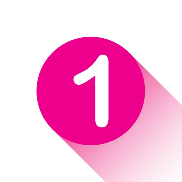 Pinkfarbenes Vektorsymbol Oder Taste Der Zahl — Stockvektor