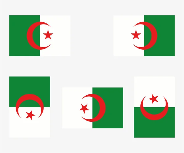 Illustrated Country Flag Reflected Rotated Algeria — Stock Vector