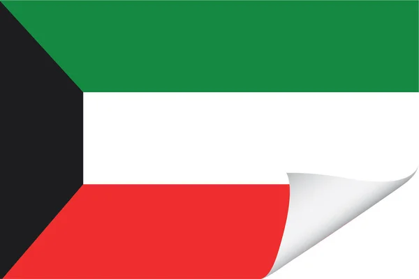 Bandera Ilustrada Del País Kuwait — Vector de stock