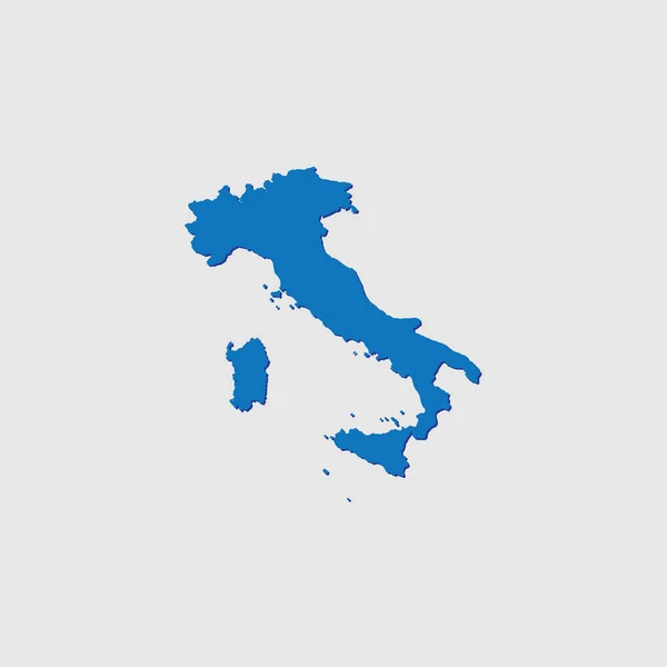 Blue Illustrated Country Shape Met Schaduw Van Italië — Stockvector