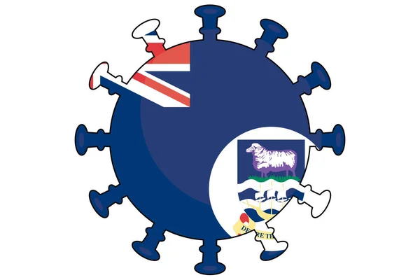 Illustrated Virus Flag Country Falkland Islands — Vector de stock
