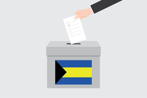 Ballot Box Met Een Geïllustreerde Vlag Voor Het Land Bahama — Stockvector