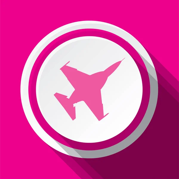 Pink Vector Icon Design Fighter Jet — Stock Vector