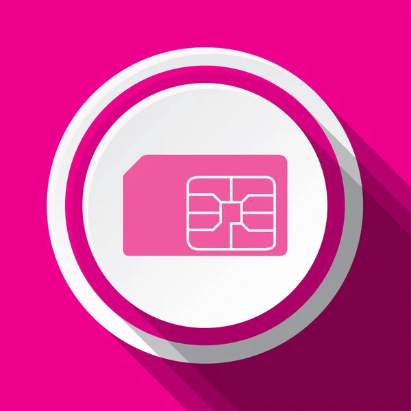 Pink Vector Icon Design Sim Card — ストックベクタ