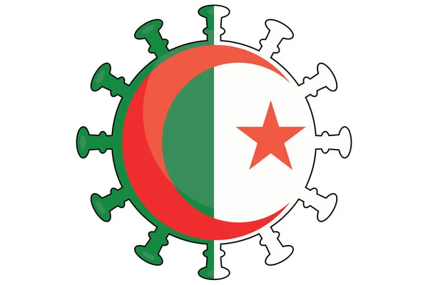 Bandera Virus Ilustrada Del País Argelia — Vector de stock
