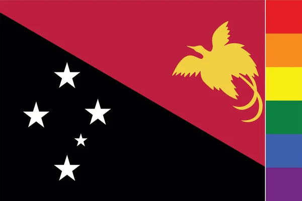 Illustrated Flag Country Papua New Guinea — 스톡 벡터