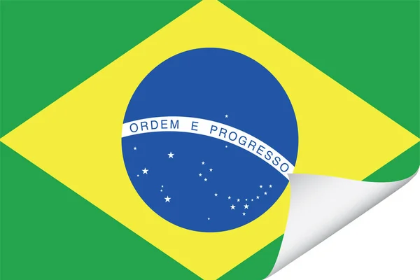 Bandeira Ilustrada Para País Brasil — Vetor de Stock