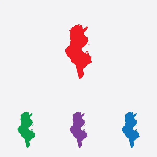 Flerfärgad Land Form Vektor Illustration Tunisien — Stock vektor
