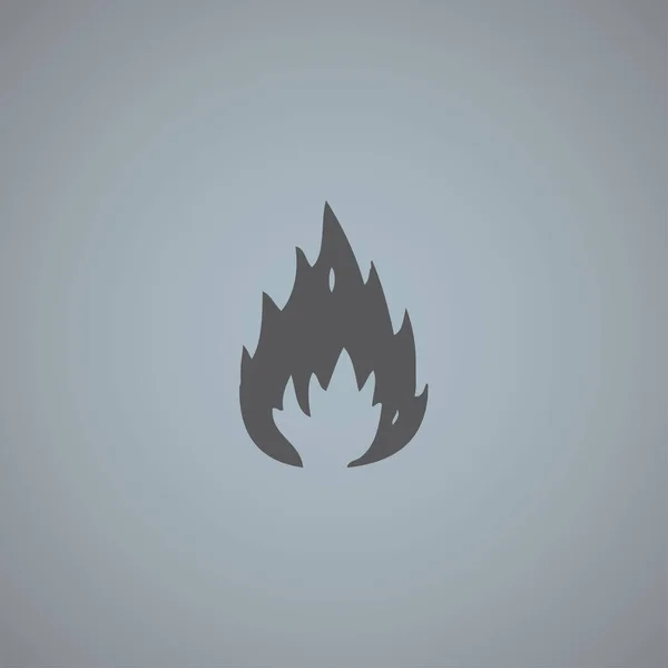 Icono Vector Fuego Aislado Sobre Fondo Gris — Vector de stock