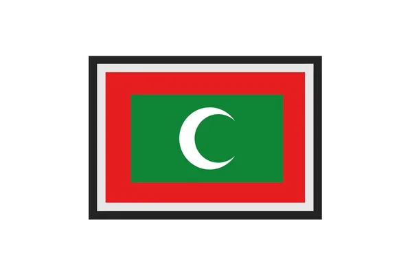 Maldivler Bayrağının Vektör Illüstrasyonu — Stok Vektör