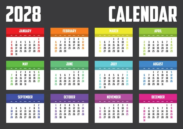 Calendrier Isolé Sur Fond — Image vectorielle