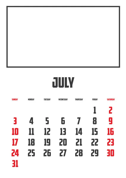 Calendário Isolado Plano Fundo — Vetor de Stock