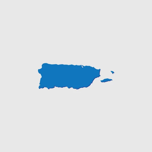 Forma Del Paese Illustrata Blu Con Ombra Porto Rico — Vettoriale Stock